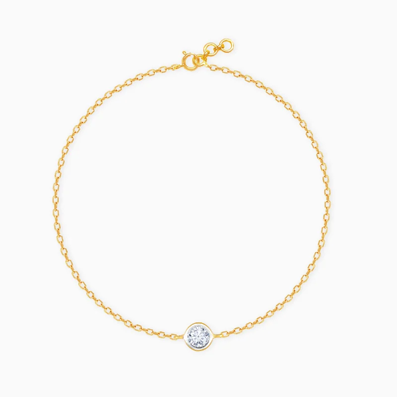 Fog bead bracelet-Gold Serene Sparkle Diamond Bracelet