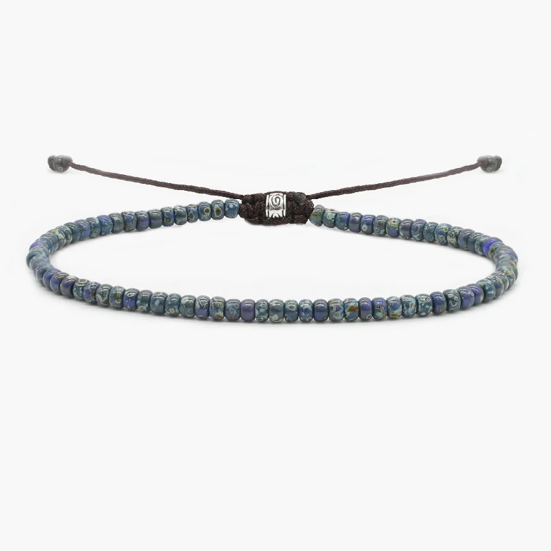 Raw gem bracelet-2mm Glass Beads Bracelet (Dyed blue)