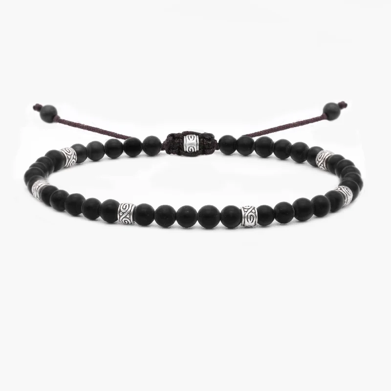 Glint druzy bracelet-4mm "Macramé" Bracelet (Matte Onyx)