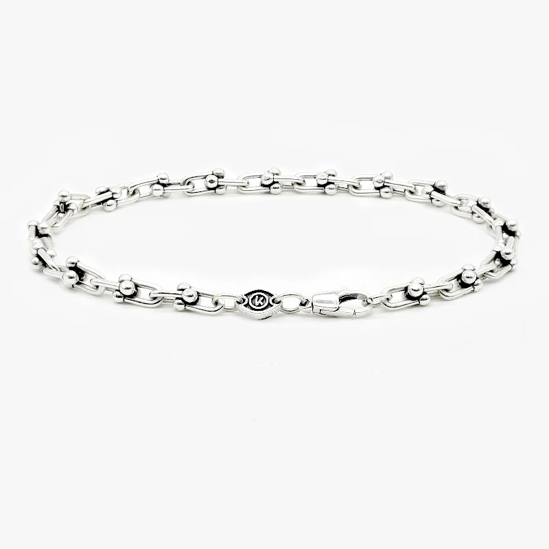 Creek pebble bracelet-5mm "Deauville" Sterling Silver Chain Link Bracelet