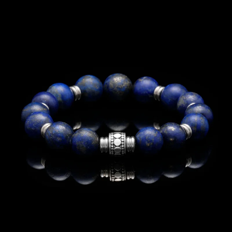 Spotted finish bracelet-Stainless Steel Spacer Throat Chakra Bracelet