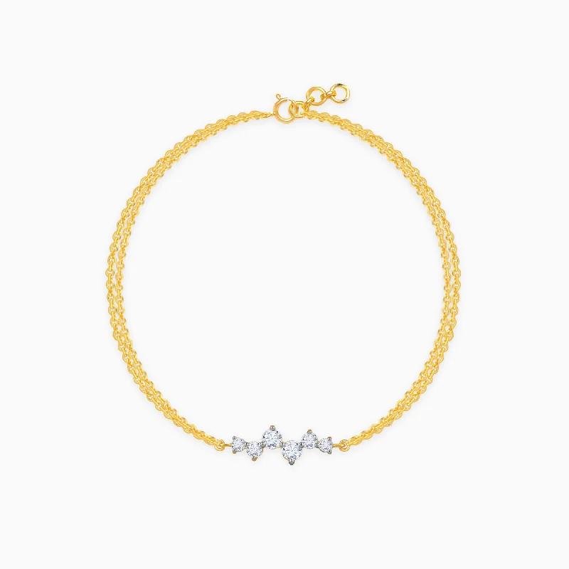 Fractured gem bracelet-Gold Cirra Diamond Bracelet