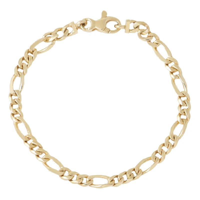 Mystic glow bracelet-Wide Gold Figaro Bracelet