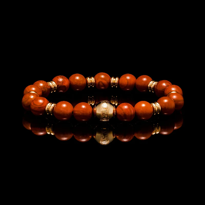 Sealed gem bracelet-Gold Red Jasper Chakra Bracelet