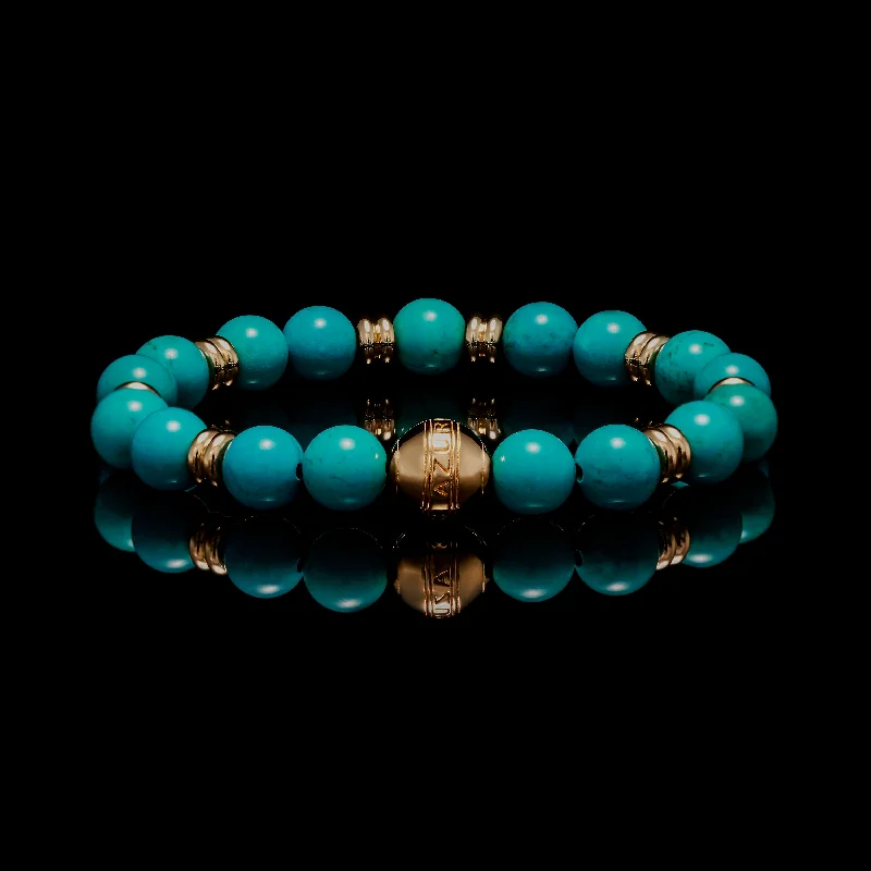 Overlaid layer bracelet-Gold Turquoise Chakra Bracelet