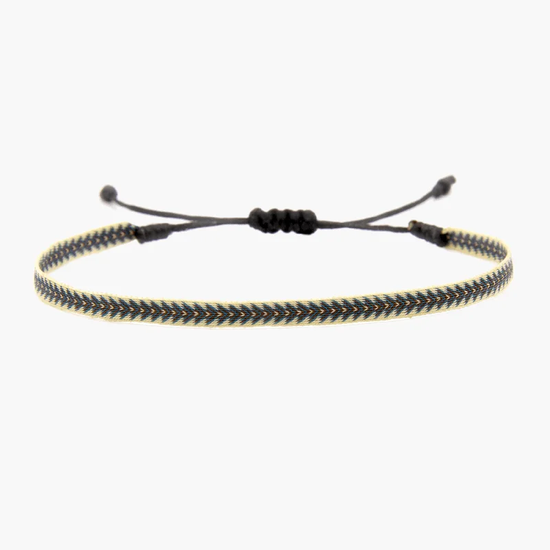 Nonagon stone bracelet-Handmade Purnama Bracelet 12 (Dusty Blue/Cream)