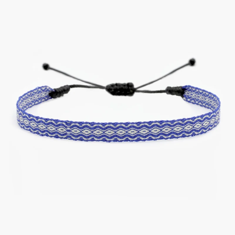 Zinc forged bracelet-Handmade Purnama Bracelet (White/Blue)