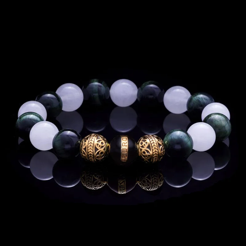 Glint druzy bracelet-Kratos| Gold Enamel Black