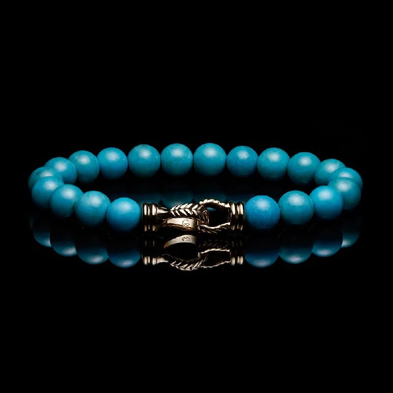 Check band bracelet-Laurel 18k Gold Turquoise Beaded Bracelet