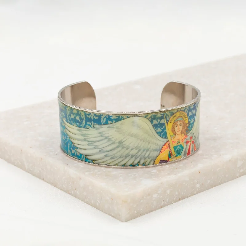 Sea moss bracelet-Archangel Michael Protection Cuff Bracelet