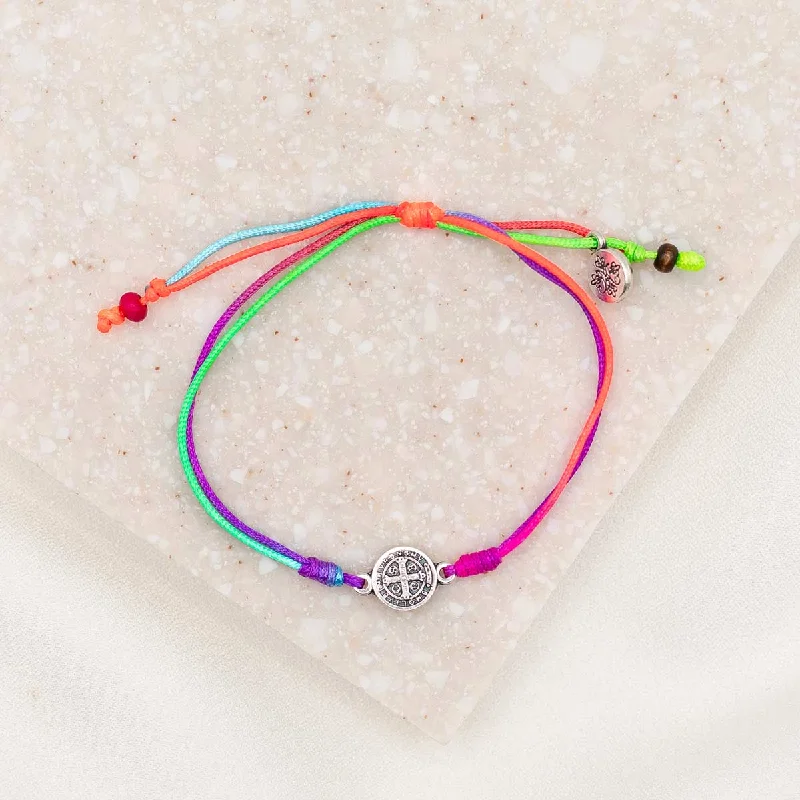 Striped band bracelet-Rainbow Breathe Blessing Bracelet