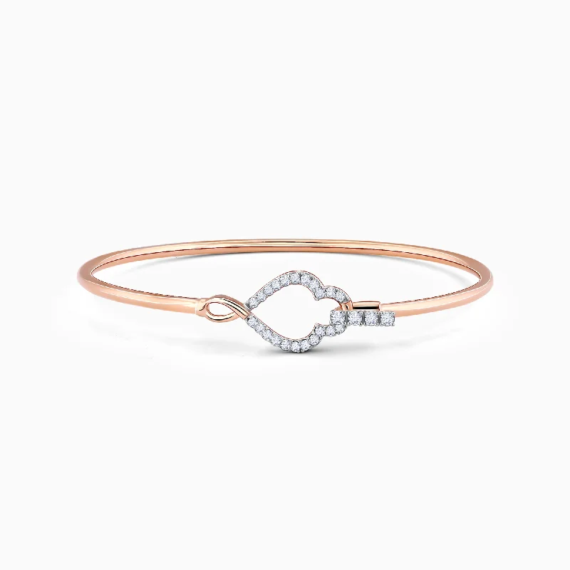 Copper forged bracelet-Rose Gold Flamboyant Diamond Bracelet