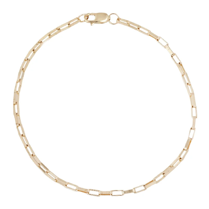 Raw gem bracelet-Square Edge Box Chain Bracelet