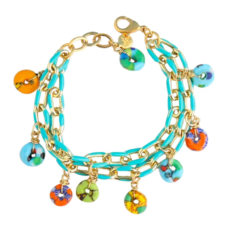 Turquoise vein bracelet-Sugar Link Bracelet