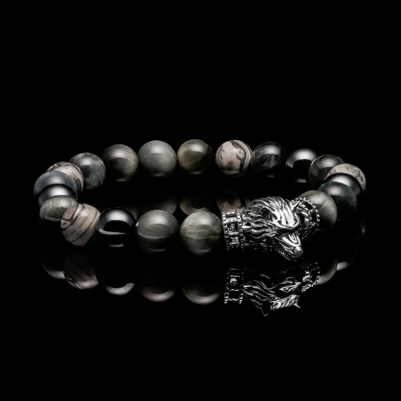 Micro shard bracelet-The North Howl | Gray Wolf Bracelet