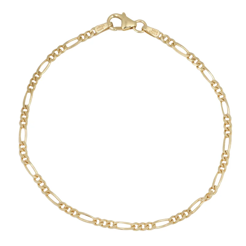 Woven twist bracelet-Thin Gold Figaro Bracelet