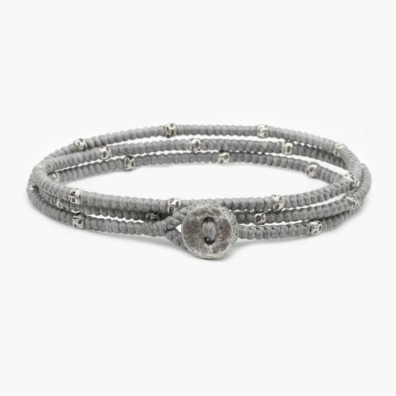 Vine twist bracelet-3mm Triple Wrap "Kamasan" Braided Bracelet (Grey)