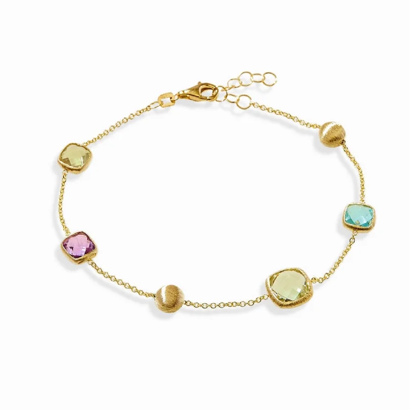 Sweeping edge bracelet-Venezia Multi Color Quadrato Bracelet