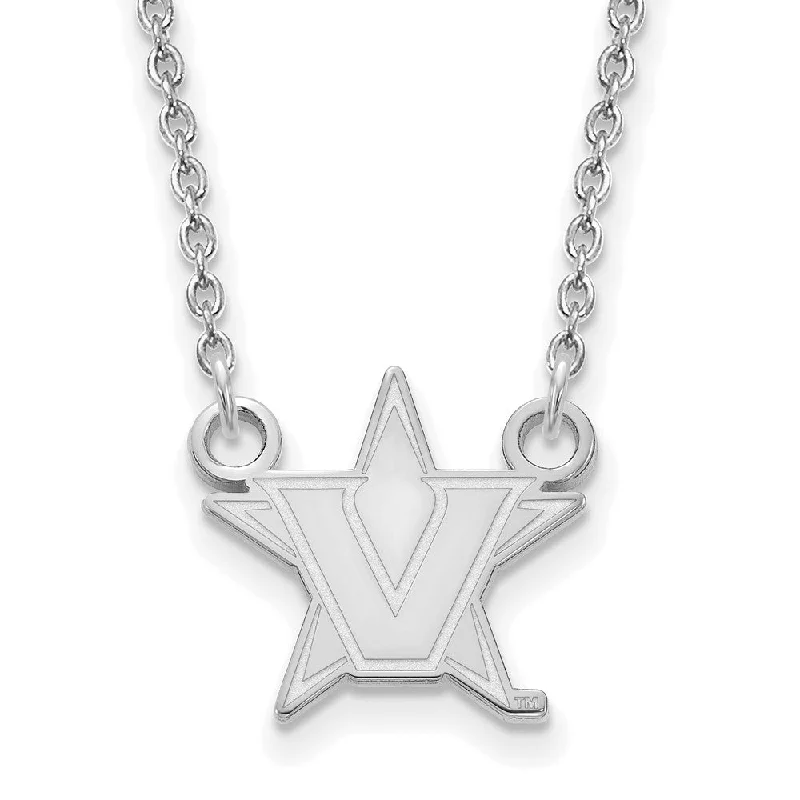 10k White Gold Vanderbilt U Small Pendant Necklace