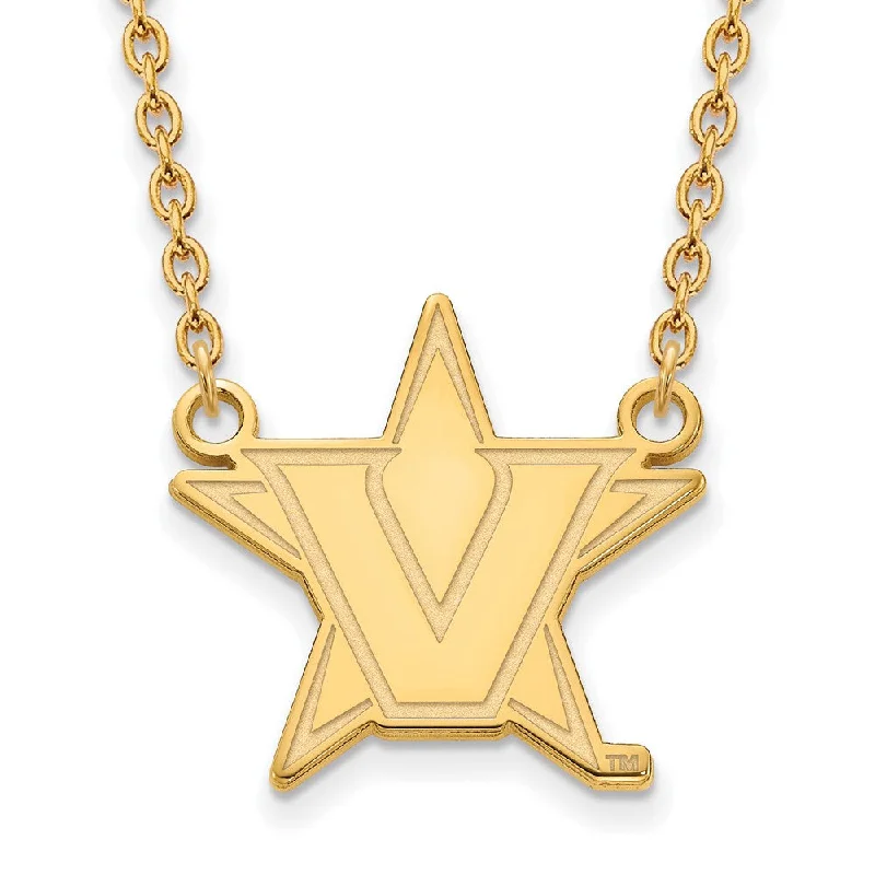 10k Yellow Gold Vanderbilt U Large Pendant Necklace