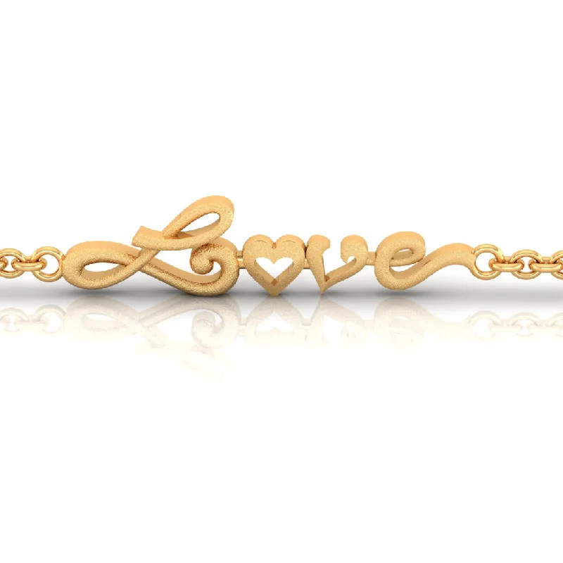 Mystic glow necklace-14k 'love' Word Gold Bracelets With O Heart