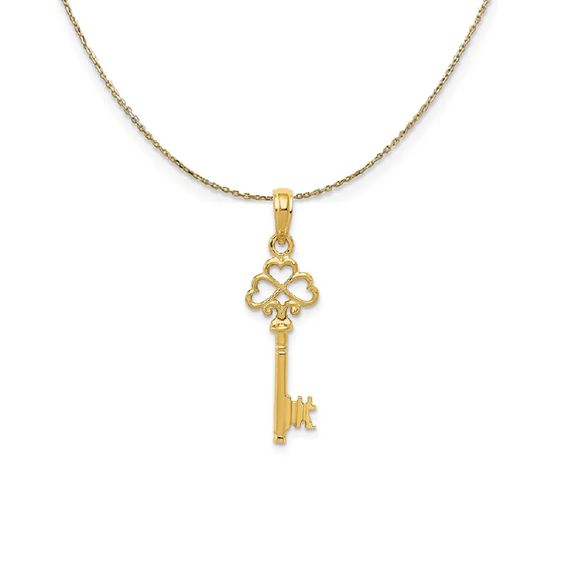 14k Yellow Gold 3D Gold Key Necklace