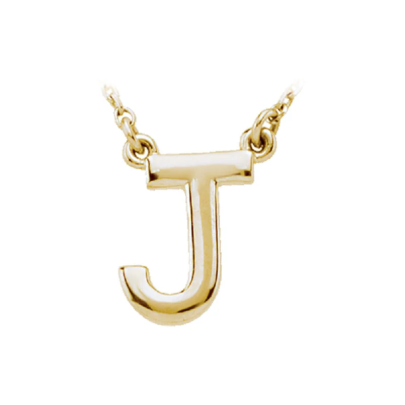 14K Yellow Gold, Kendall Collection, Block Initial J Necklace, 16 Inch