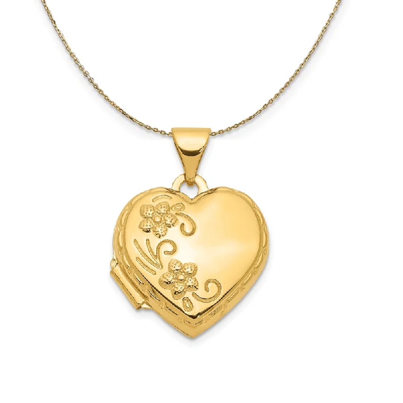 Lunar shine necklace-14k Yellow Gold Love You Always Heart Locket Necklace