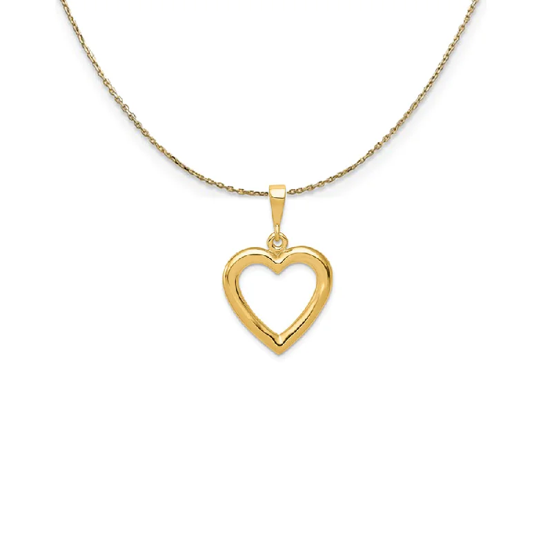 Twin stone necklace-14k Yellow Gold Open Heart Necklace