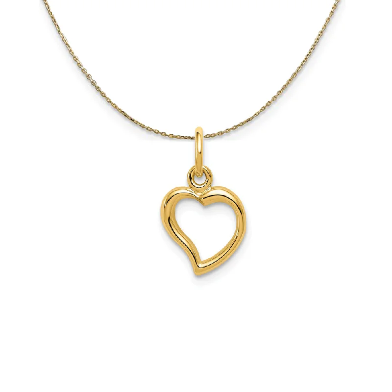 Pocked edge necklace-14k Yellow Gold Playful Heart (10mm) Necklace