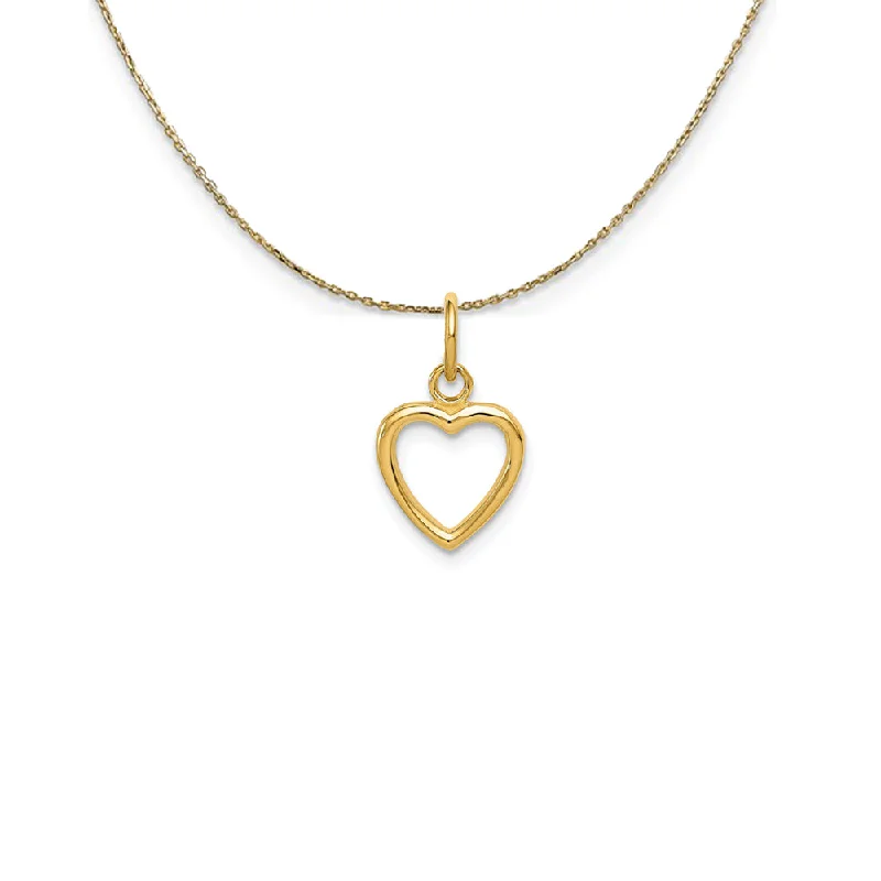 14k Yellow Gold Polished Open Heart (10mm) Necklace