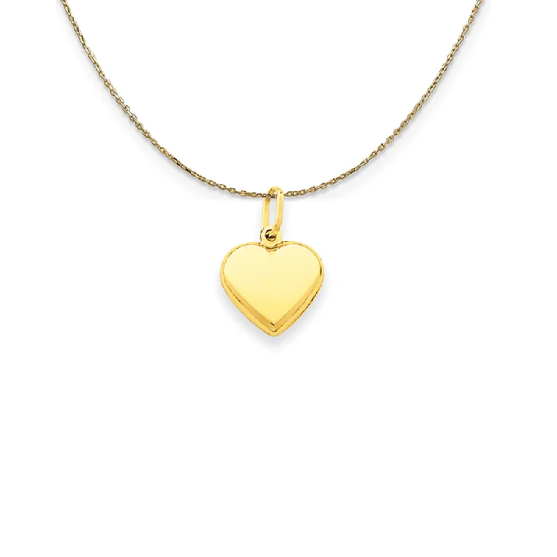 14k Yellow Gold Puffed Heart (10mm) Necklace