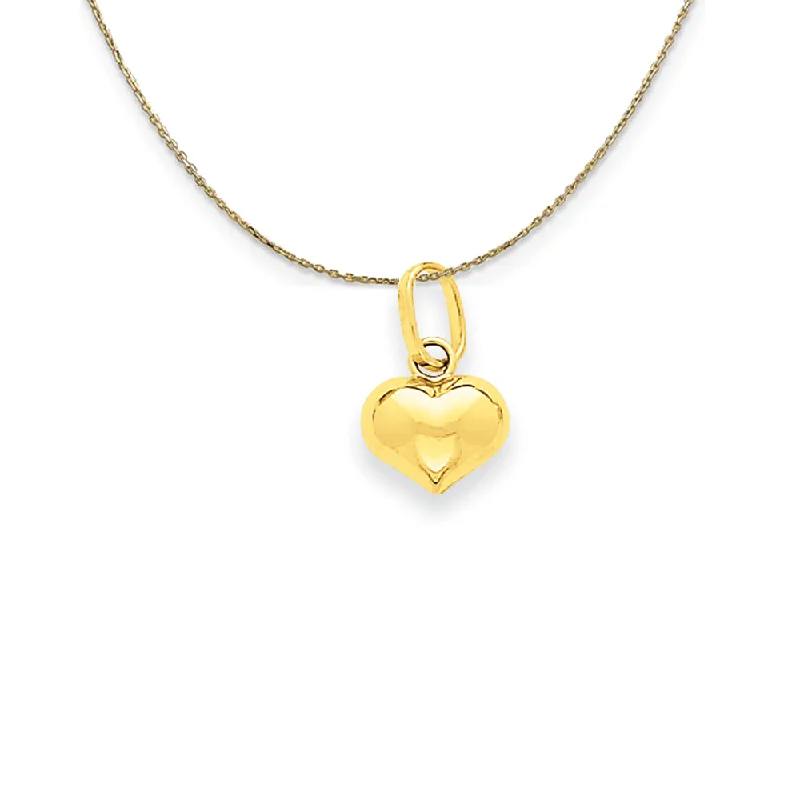 Glint druzy necklace-14k Yellow Gold Puffed Heart (6mm) Necklace