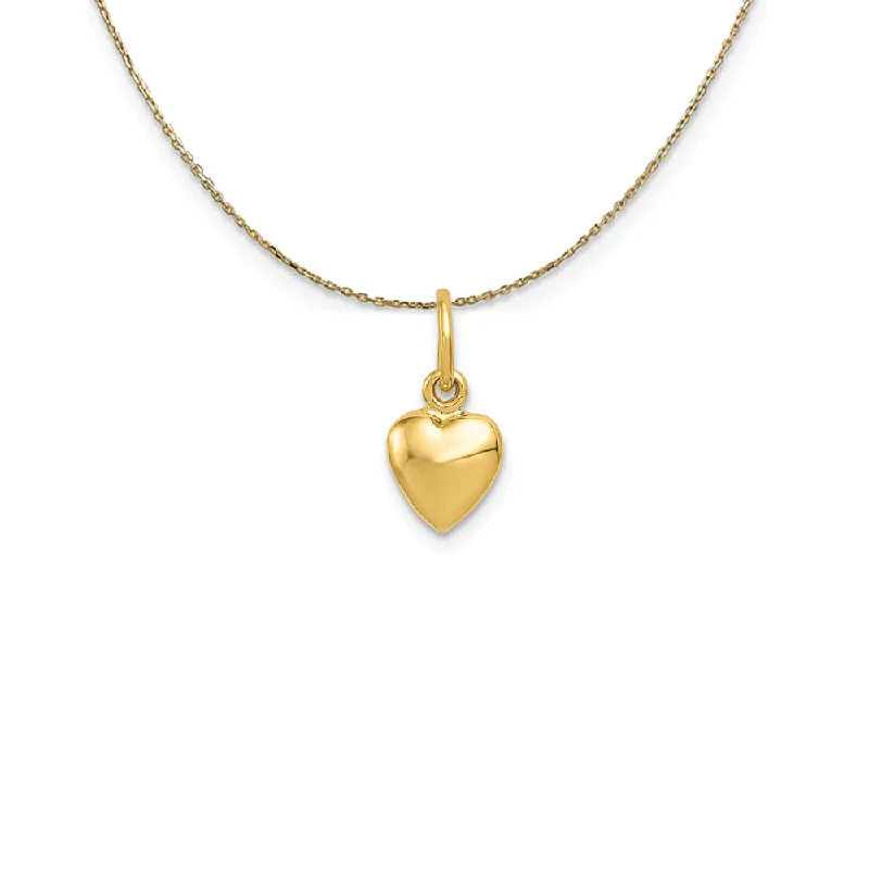 Soft check necklace-14k Yellow Gold Puffed Heart (7mm) Necklace