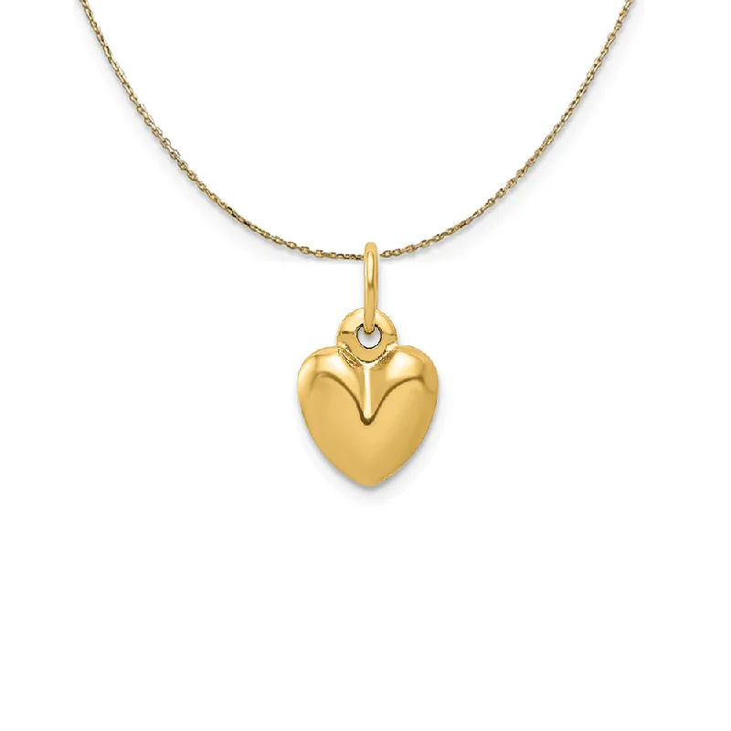 Cotton twist necklace-14k Yellow Gold Puffed Heart (8mm) Necklace