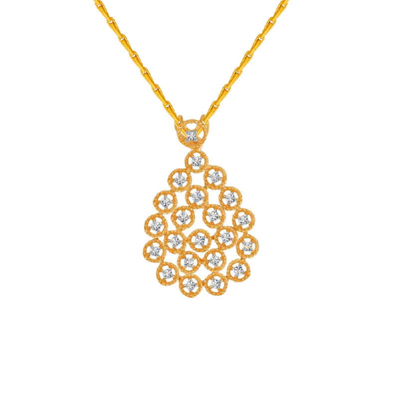 14KT (585) Yellow Gold And Solitaire Pendant For Women