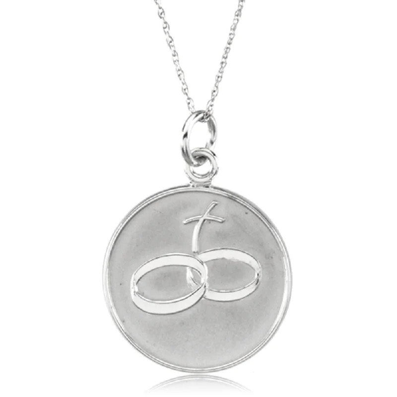 Loss of Spouse Memorial Necklace in 14k White Gold