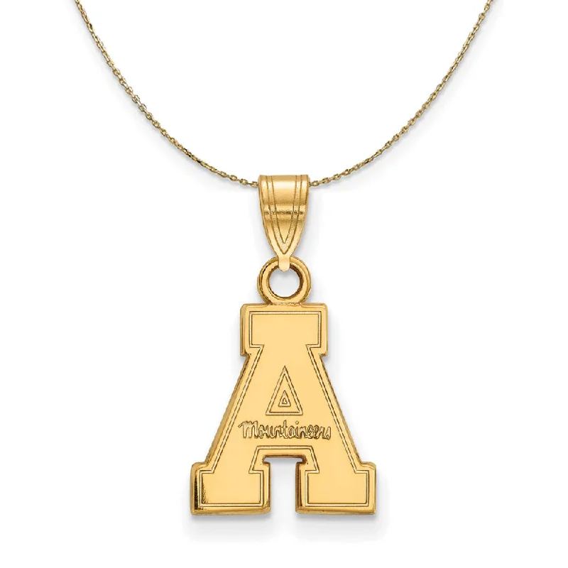 14k Yellow Gold Appalachian State Sm 'A' Logo Necklace