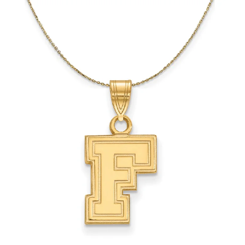 Briolette sapphire necklace-14k Yellow Gold Fordham U Small Necklace