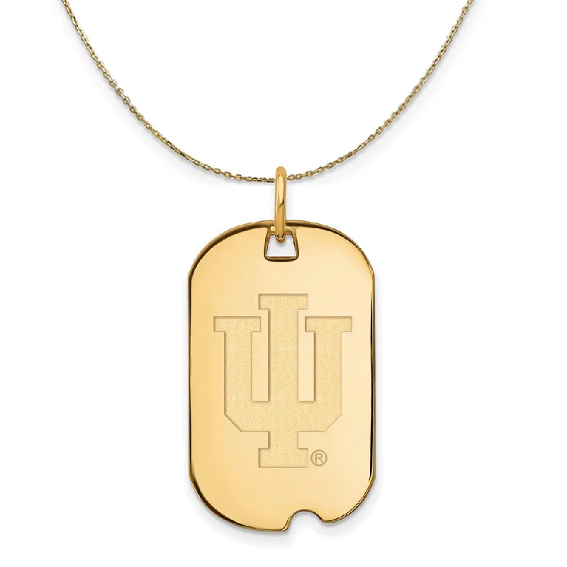 Maple grain necklace-14k Yellow Gold Indiana U Dog Tag Necklace