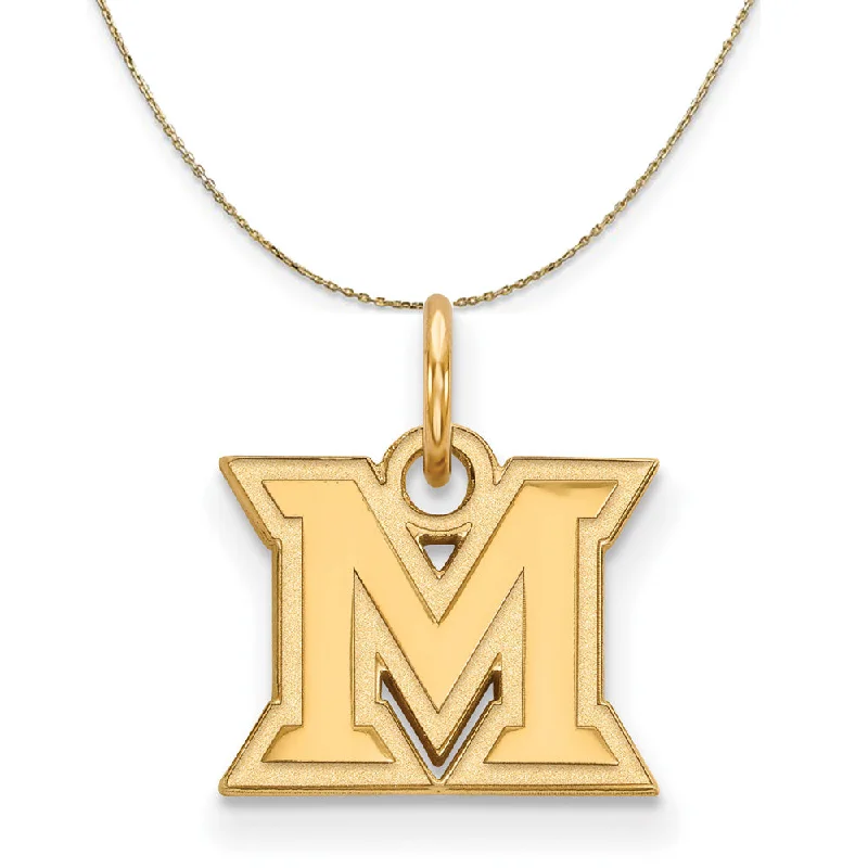 14k Yellow Gold Miami U X-Small 'M' Necklace