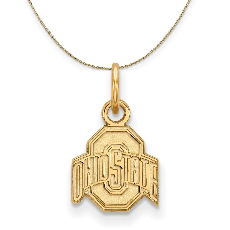 14k Yellow Gold Ohio State X-Small Logo Necklace