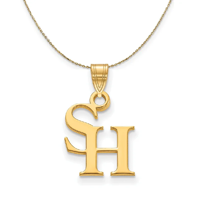 Forged alloy necklace-14k Yellow Gold Sam Houston State Small Necklace