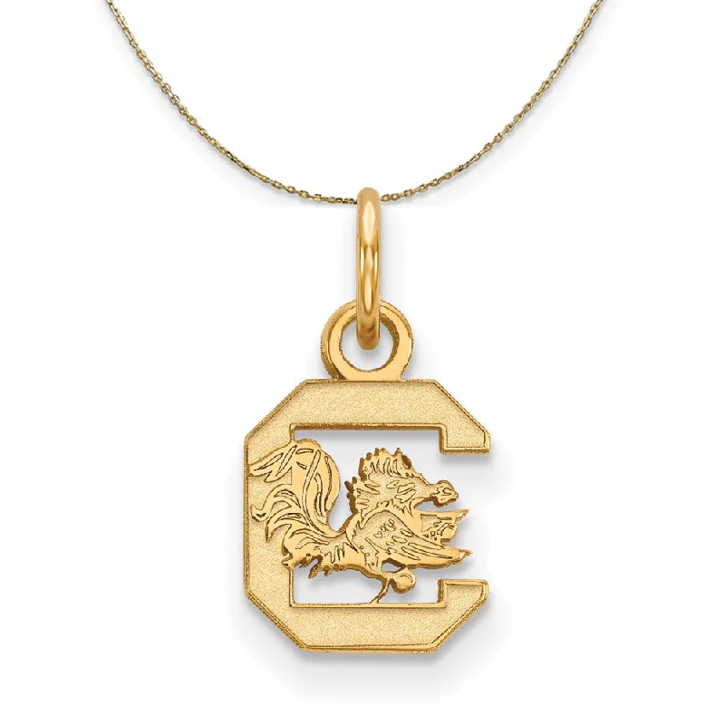 14k Yellow Gold South Carolina X-Small Logo Necklace