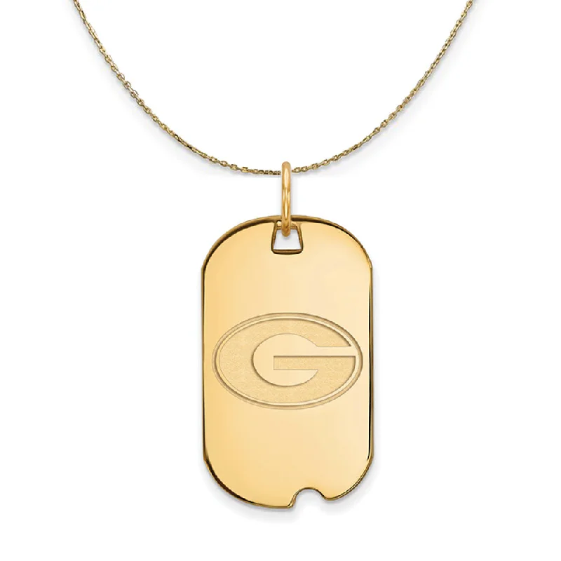 14k Yellow Gold U. of Georgia Dog Tag Necklace