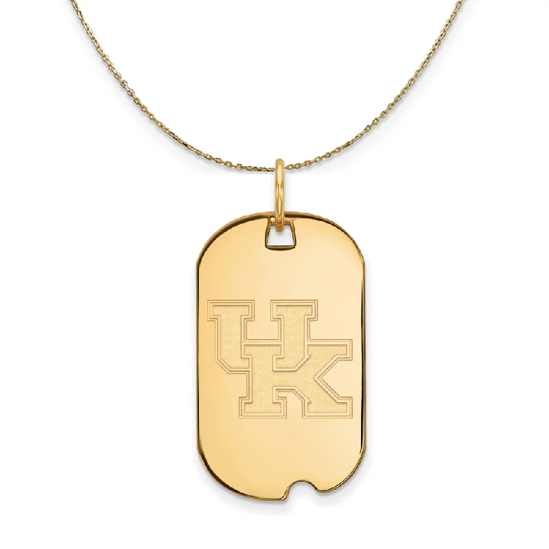 14k Yellow Gold U. of Kentucky Dog Tag Necklace