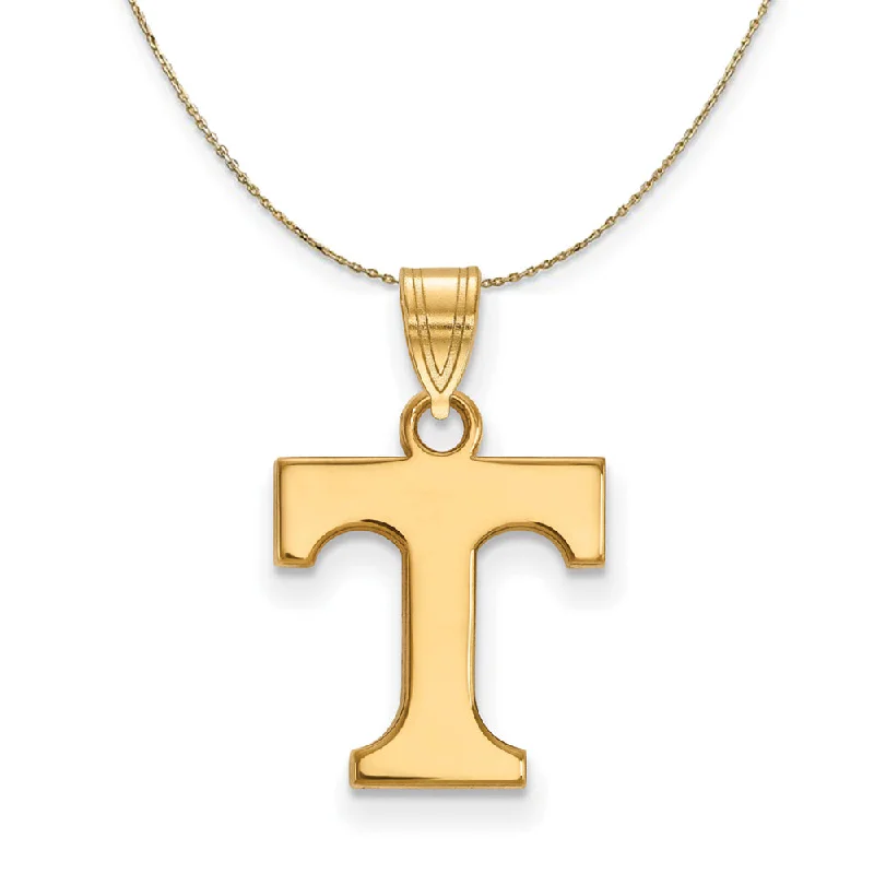 14k Yellow Gold U. of Tennessee Small Initial T Necklace