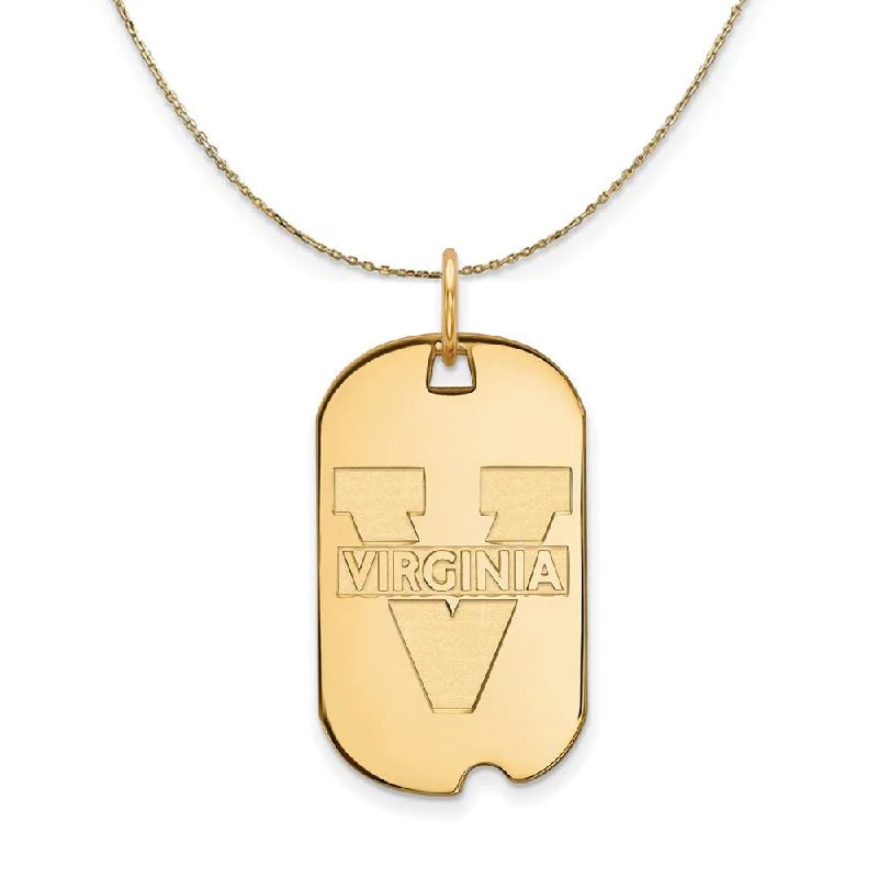 Amber topaz necklace-14k Yellow Gold U. of Virginia Dog Tag Necklace