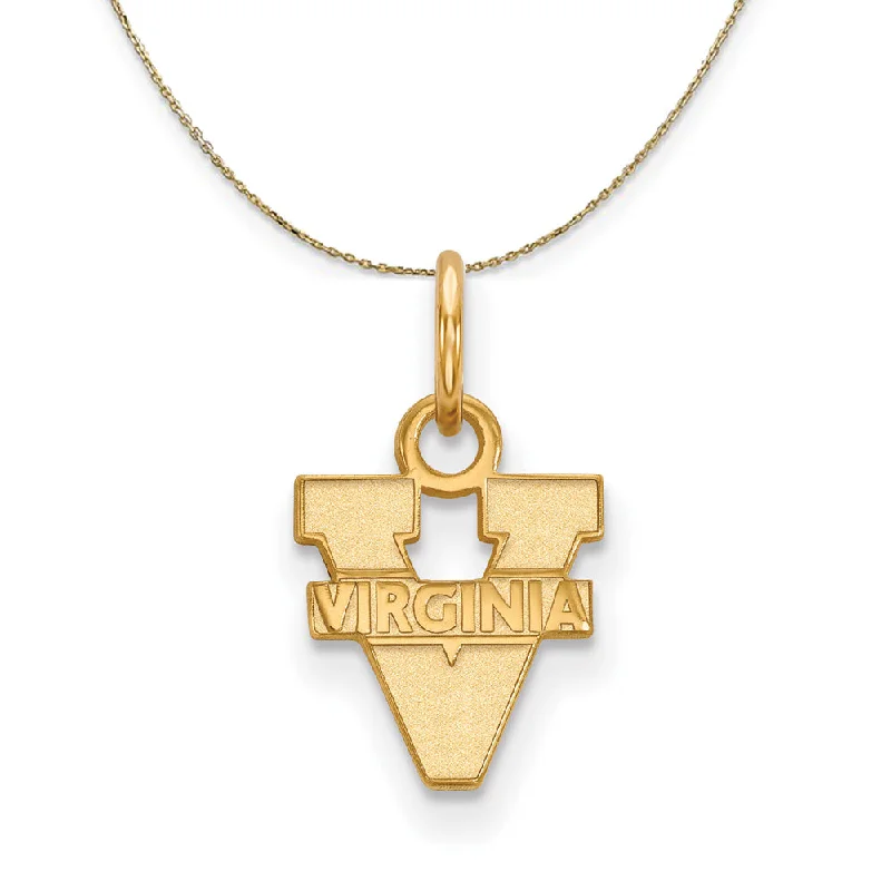 14k Yellow Gold U. of Virginia XS (Tiny) Logo Necklace