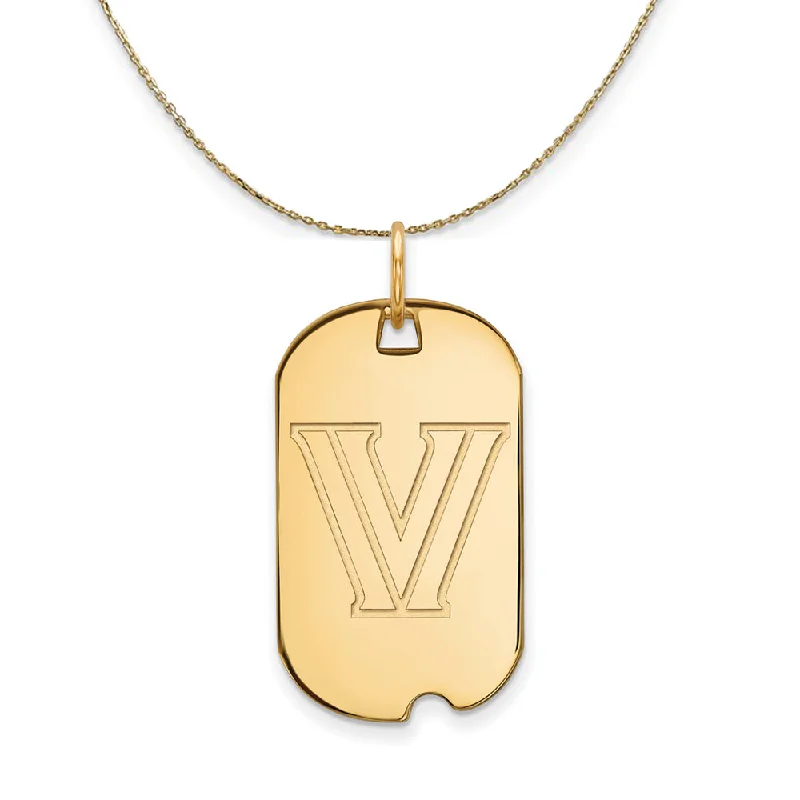 14k Yellow Gold Villanova U. Dog Tag Necklace